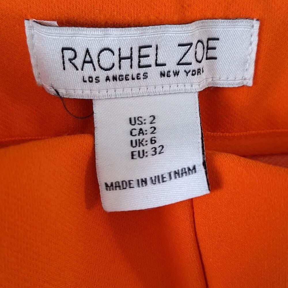 Rachel Zoe Orange High Rise Cropped Straight Leg Trousers Size 2 Stretch - Picture 3 of 3